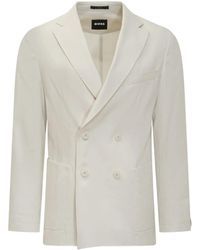 BOSS - Blazer Doppiopetto Con Applicazione - Lyst