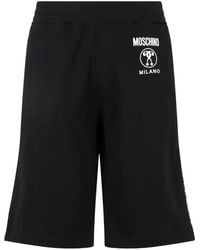 Moschino - Logo-Print Side-Stripe Shorts - Lyst