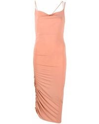 ANDAMANE - Drapiertes Irina Midikleid - Lyst