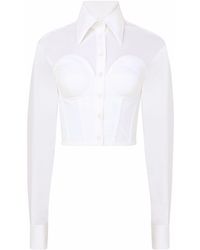 Dolce & Gabbana - Chemise à détail de corset - Lyst