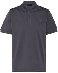 Prada - Enamel Triangle-logo Polo Shirt - Lyst