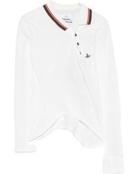Vivienne Westwood - Orb-Embroidered Asymmetric Polo Shirt - Lyst
