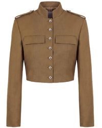 Nicholas - Cropped Epaulette-Detail Jacket - Lyst