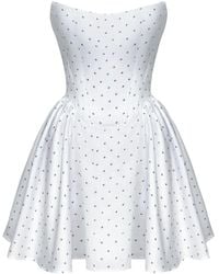 POST MERIDIEM - Tuck Minikleid Mit Corsage - Lyst