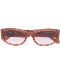 Liu Jo - Slim Oval Eye Frame Sunglasses - Lyst