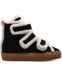 Inuikii - Shearling Velcro Wedge Touch-Strap Sneakers - Lyst