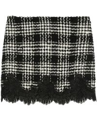 Twinset - Check-Print Lace-Lace Mini Skirt - Lyst
