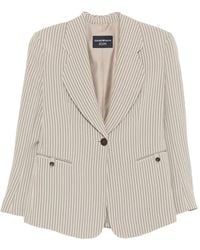 Emporio Armani - Striped-Pattern Button Blazer - Lyst