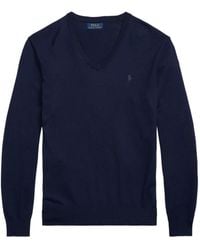 Polo Ralph Lauren - Logo-Embroidered V-Neck Sweater - Lyst