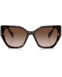 Prada - Tortoiseshell-Effect Geometric-Frame Sunglasses - Lyst