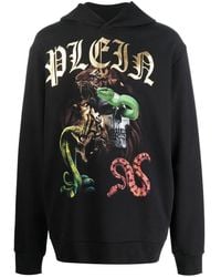 Philipp Plein - Graphic Print Cotton Hoodie - Lyst