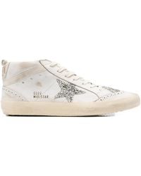 Golden Goose - Mid-Top Sneakers With Glitter Star - Lyst