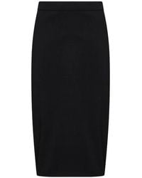 Co. - Ribbed Elasticated-Waistband Midi Skirt - Lyst