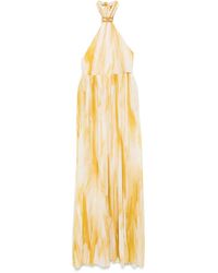 Elisabetta Franchi - Abito Lungo Con Stampa Astratta - Lyst