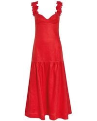 ANDRES OTALORA - Maxi Ser Arte Floral-Appliqué Tiered Dress - Lyst