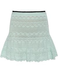 Self-Portrait - Gehaakte Flared Mini-Rok - Lyst