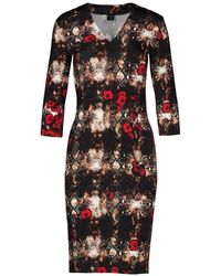 Tessitura - Floral-Print Midi Dress - Lyst