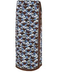 Prada - Jupe Mi-Longue À Motif Géométrique - Lyst