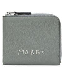 Marni - Leather Zip-Around Wallet With Mending-Embroidery - Lyst
