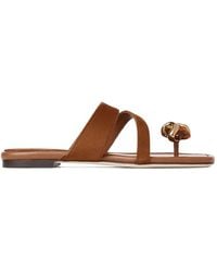 Jimmy Choo - Emeri Stone Flat Sandals - Lyst