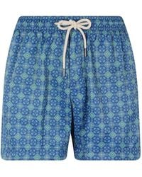 Peninsula - Capresa Geometric-Print Drawstring-Fastening Swim Shorts - Lyst