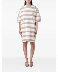 Max Mara - Mela Striped Short-Sleeve Midi Dress - Lyst