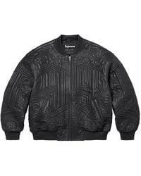 Supreme - Embroidered Leather Jacket - Lyst