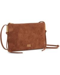 Bimba Y Lola - Small Chestnut Suede Clutch Bag - Lyst