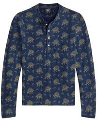 RRL - Buttoned Floral Long-Sleeved T-Shirt - Lyst