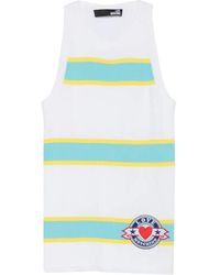Love Moschino - Striped-Pattern Logo-Patch Top - Lyst