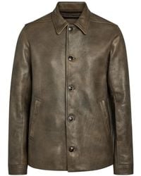 Rick Owens - Button-Up Leather Jacket - Lyst
