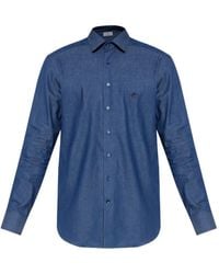 Etro - Embroidered-Logo Cotton Shirt - Lyst