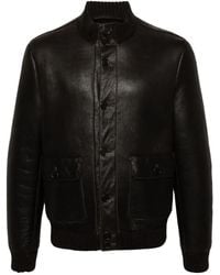 Salvatore Santoro - Bomberjacke Aus Leder - Lyst