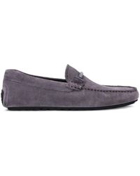 BOSS - Branded-hardware Suede Loafers - Lyst