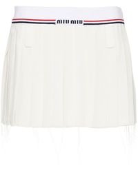 Miu Miu - Sablé Pleated Mini Skirt - Lyst
