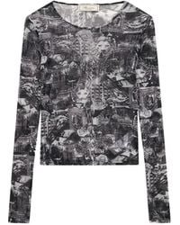 Blumarine - Printed Jersey T-Shirt - Lyst