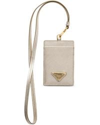 Prada - Saffiano Leren Pasjeshouder Met Triangle-Logo - Lyst
