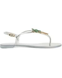 Giuseppe Zanotti - Venice Beach Leather Flat Sandals - Lyst