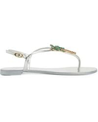 Giuseppe Zanotti - Venice Beach Leather Flat Sandals - Lyst