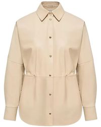 Moncler - Leather Long-Sleeve Shirt - Lyst