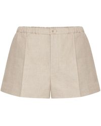 Valentino Garavani - Pleated Linen Shorts - Lyst
