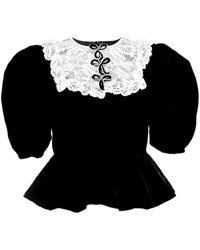 ANOUKI - Blusa Bicolore Con Decorazione Di Cristalli - Lyst