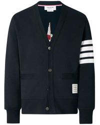 Thom Browne - 4-Bar Boat-Embroidery Cardigan - Lyst