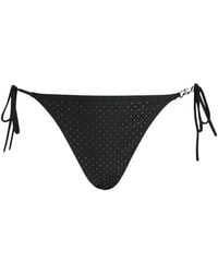 KARL LAGERFELD - Bas De Bikini Noué Sur Les Côtés À Strass - Lyst