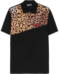 Just Cavalli - Leopard-Print Logo-Detail Polo Shirt - Lyst