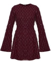 ROTATE BIRGER CHRISTENSEN - Sequins Mini Flared Dress - Lyst