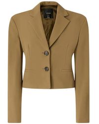 Pinko - Single-Breasted Cropped Blazer - Lyst