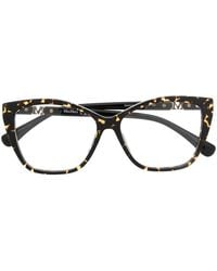 Max Mara Eyewear - Tortoiseshell Square Frame Glasses - Lyst