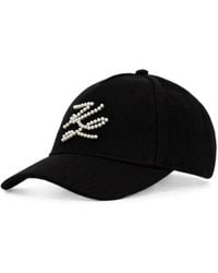 KARL LAGERFELD - Pearl-Embellished Logo-Embroidered Cap - Lyst