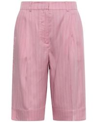 Munthe - Uama Pinstripe-Pattern Pleated Shorts - Lyst